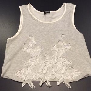 DEX tank top with lace embroidered